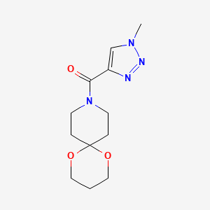 molecular formula C12H18N4O3 B2869622 (1-methyl-1H-1,2,3-triazol-4-yl)(1,5-dioxa-9-azaspiro[5.5]undecan-9-yl)methanone CAS No. 1796961-65-3