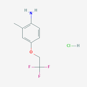 molecular formula C9H11ClF3NO B2869629 2-Methyl-4-(2,2,2-trifluoroethoxy)aniline hydrochloride CAS No. 1431962-93-4