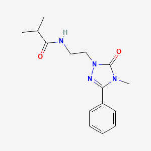 molecular formula C15H20N4O2 B2869633 N-(2-(4-methyl-5-oxo-3-phenyl-4,5-dihydro-1H-1,2,4-triazol-1-yl)ethyl)isobutyramide CAS No. 1209858-42-3