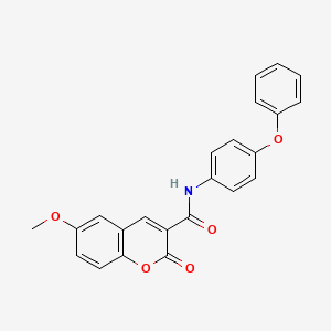 molecular formula C23H17NO5 B2869637 6-methoxy-2-oxo-N-(4-phenoxyphenyl)-2H-chromene-3-carboxamide CAS No. 433706-08-2