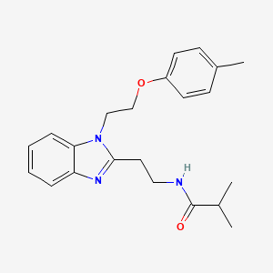 2-methyl-N-[2-[1-[2-(4-methylphenoxy)ethyl]-2-benzimidazolyl]ethyl]propanamide