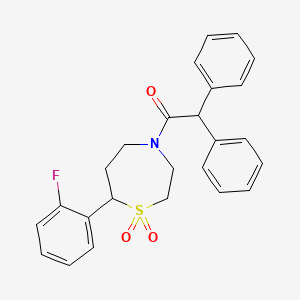 1-(7-(2-Fluorophenyl)-1,1-dioxido-1,4-thiazepan-4-yl)-2,2-diphenylethanone