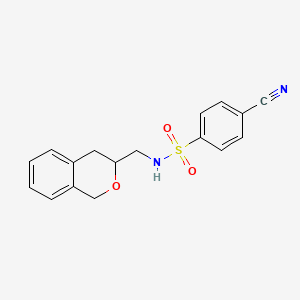 molecular formula C17H16N2O3S B2869651 4-氰基-N-(异色满-3-基甲基)苯磺酰胺 CAS No. 2034279-09-7