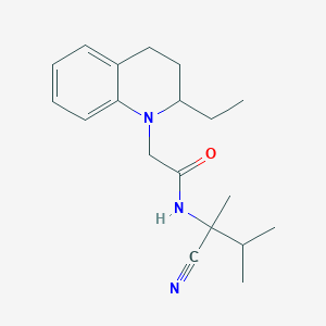 molecular formula C19H27N3O B2869661 N-(1-cyano-1,2-dimethylpropyl)-2-(2-ethyl-1,2,3,4-tetrahydroquinolin-1-yl)acetamide CAS No. 1376217-77-4