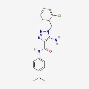 molecular formula C19H20ClN5O B2869662 5-amino-1-[(2-chlorophenyl)methyl]-N-(4-propan-2-ylphenyl)triazole-4-carboxamide CAS No. 899737-24-7