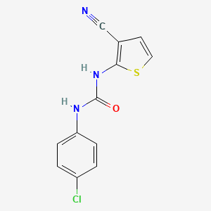 molecular formula C12H8ClN3OS B2869664 1-(4-氯苯基)-3-(3-氰基噻吩-2-基)脲 CAS No. 338777-41-6