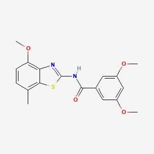 molecular formula C18H18N2O4S B2869666 3,5-二甲氧基-N-(4-甲氧基-7-甲基-1,3-苯并噻唑-2-基)苯甲酰胺 CAS No. 912762-08-4