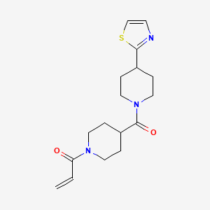 molecular formula C17H23N3O2S B2869667 1-[4-[4-(1,3-Thiazol-2-yl)piperidine-1-carbonyl]piperidin-1-yl]prop-2-en-1-one CAS No. 2361745-67-5