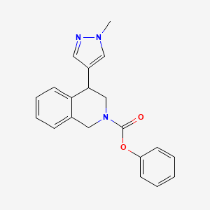 molecular formula C20H19N3O2 B2869670 苯基4-(1-甲基-1H-吡唑-4-基)-3,4-二氢异喹啉-2(1H)-羧酸酯 CAS No. 2034297-89-5