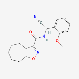 molecular formula C18H19N3O3 B2869672 N-[Cyano-(2-methoxyphenyl)methyl]-5,6,7,8-tetrahydro-4H-cyclohepta[d][1,2]oxazole-3-carboxamide CAS No. 1825609-99-1