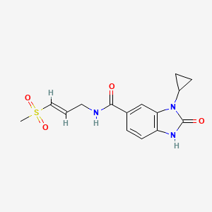 molecular formula C15H17N3O4S B2869675 3-Cyclopropyl-N-[(E)-3-methylsulfonylprop-2-enyl]-2-oxo-1H-benzimidazole-5-carboxamide CAS No. 2305570-83-4