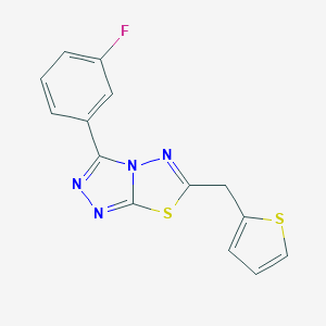 molecular formula C14H9FN4S2 B286968 3-(3-Fluorophenyl)-6-(2-thienylmethyl)[1,2,4]triazolo[3,4-b][1,3,4]thiadiazole 