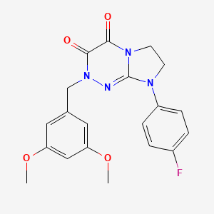 molecular formula C20H19FN4O4 B2869694 2-(3,5-dimethoxybenzyl)-8-(4-fluorophenyl)-7,8-dihydroimidazo[2,1-c][1,2,4]triazine-3,4(2H,6H)-dione CAS No. 941976-70-1
