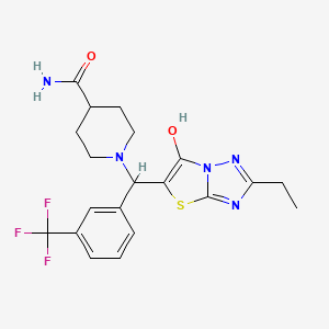 1-((2-Ethyl-6-hydroxythiazolo[3,2-b][1,2,4]triazol-5-yl)(3-(trifluoromethyl)phenyl)methyl)piperidine-4-carboxamide