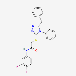 2-[(5-benzyl-4-phenyl-4H-1,2,4-triazol-3-yl)sulfanyl]-N-(3,4-difluorophenyl)acetamide
