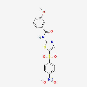 molecular formula C17H13N3O6S2 B2869700 3-甲氧基-N-[5-(4-硝基苯磺酰基)-噻唑-2-基]-苯甲酰胺 CAS No. 313395-86-7