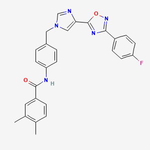 N-[4-({4-[3-(4-fluorophenyl)-1,2,4-oxadiazol-5-yl]-1H-imidazol-1-yl}methyl)phenyl]-3,4-dimethylbenzamide