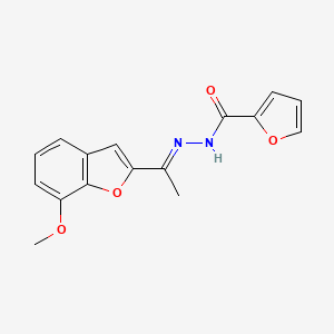 molecular formula C16H14N2O4 B2869703 N'-[(E)-1-(7-methoxy-1-benzofuran-2-yl)ethylidene]-2-furohydrazide CAS No. 478248-85-0