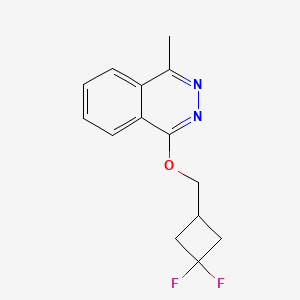 molecular formula C14H14F2N2O B2869706 1-[(3,3-二氟环丁基)甲氧基]-4-甲基酞嗪 CAS No. 2201467-40-3