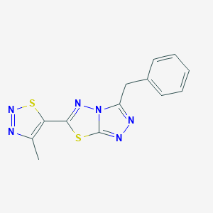molecular formula C13H10N6S2 B286971 3-Benzyl-6-(4-methyl-1,2,3-thiadiazol-5-yl)[1,2,4]triazolo[3,4-b][1,3,4]thiadiazole 