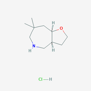 molecular formula C10H20ClNO B2869715 (3As,8aR)-7,7-dimethyl-2,3,3a,4,5,6,8,8a-octahydrofuro[3,2-c]azepine;hydrochloride CAS No. 2230807-74-4