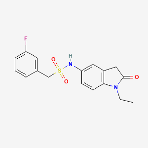 molecular formula C17H17FN2O3S B2869717 N-(1-ethyl-2-oxoindolin-5-yl)-1-(3-fluorophenyl)methanesulfonamide CAS No. 921536-62-1