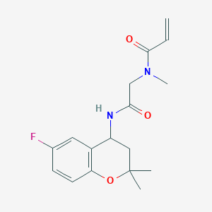N-[2-[(6-Fluoro-2,2-dimethyl-3,4-dihydrochromen-4-yl)amino]-2-oxoethyl]-N-methylprop-2-enamide