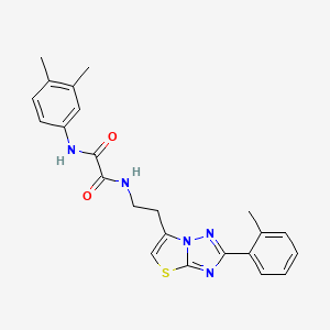 molecular formula C23H23N5O2S B2869721 N1-(3,4-dimethylphenyl)-N2-(2-(2-(o-tolyl)thiazolo[3,2-b][1,2,4]triazol-6-yl)ethyl)oxalamide CAS No. 895791-55-6