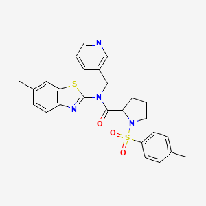N-(6-methylbenzo[d]thiazol-2-yl)-N-(pyridin-3-ylmethyl)-1-tosylpyrrolidine-2-carboxamide