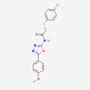 molecular formula C17H14ClN3O3S B2869729 2-(4-chlorophenyl)sulfanyl-N-[5-(4-methoxyphenyl)-1,3,4-oxadiazol-2-yl]acetamide CAS No. 895473-35-5