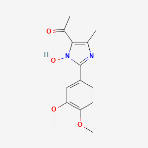 molecular formula C14H16N2O4 B2869739 1-[2-(3,4-dimethoxyphenyl)-1-hydroxy-4-methyl-1H-imidazol-5-yl]ethanone CAS No. 690990-76-2