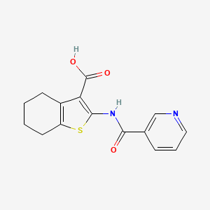molecular formula C15H14N2O3S B2869749 2-(吡啶-3-酰胺基)-4,5,6,7-四氢-1-苯并噻吩-3-羧酸 CAS No. 314032-09-2
