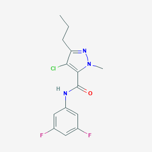 molecular formula C14H14ClF2N3O B286975 4-chloro-N-(3,5-difluorophenyl)-1-methyl-3-propyl-1H-pyrazole-5-carboxamide 