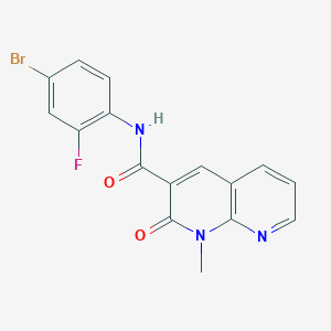 molecular formula C16H11BrFN3O2 B2869750 N-(4-溴-2-氟苯基)-1-甲基-2-氧代-1,2-二氢-1,8-萘啶-3-甲酰胺 CAS No. 899969-20-1