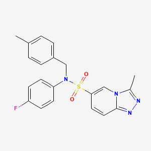 molecular formula C21H19FN4O2S B2869753 N-(4-氟苯基)-3-甲基-N-(4-甲基苄基)[1,2,4]三唑并[4,3-a]吡啶-6-磺酰胺 CAS No. 1251608-01-1