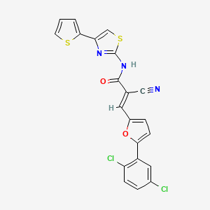 (E)-2-cyano-3-[5-(2,5-dichlorophenyl)furan-2-yl]-N-(4-thiophen-2-yl-1,3-thiazol-2-yl)prop-2-enamide