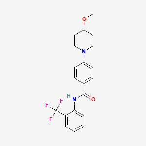 molecular formula C20H21F3N2O2 B2869756 4-(4-甲氧基哌啶-1-基)-N-(2-(三氟甲基)苯基)苯甲酰胺 CAS No. 2034522-38-6