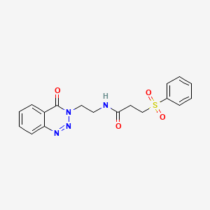 N-(2-(4-oxobenzo[d][1,2,3]triazin-3(4H)-yl)ethyl)-3-(phenylsulfonyl)propanamide