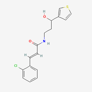 (E)-3-(2-chlorophenyl)-N-(3-hydroxy-3-(thiophen-3-yl)propyl)acrylamide