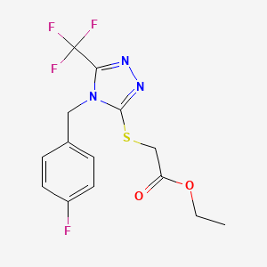 ethyl 2-{[4-(4-fluorobenzyl)-5-(trifluoromethyl)-4H-1,2,4-triazol-3-yl]sulfanyl}acetate