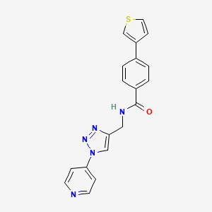 molecular formula C19H15N5OS B2869768 N-((1-(pyridin-4-yl)-1H-1,2,3-triazol-4-yl)methyl)-4-(thiophen-3-yl)benzamide CAS No. 2177365-63-6