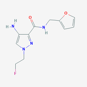 molecular formula C11H13FN4O2 B2869772 4-Amino-1-(2-fluoroethyl)-N-(2-furylmethyl)-1H-pyrazole-3-carboxamide CAS No. 2101199-67-9