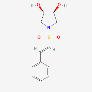 molecular formula C12H15NO4S B2869774 (3R,4S)-1-[(E)-2-Phenylethenyl]sulfonylpyrrolidine-3,4-diol CAS No. 2093957-34-5