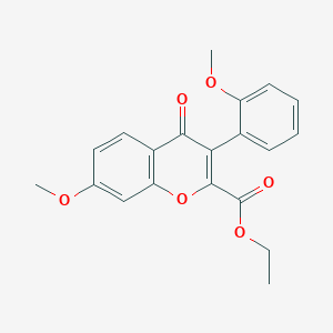 molecular formula C20H18O6 B2869775 7-甲氧基-3-(2-甲氧基苯基)-4-氧代色烯-2-羧酸乙酯 CAS No. 109454-97-9