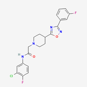 molecular formula C21H19ClF2N4O2 B2869789 N-(3-chloro-4-fluorophenyl)-2-(4-(3-(3-fluorophenyl)-1,2,4-oxadiazol-5-yl)piperidin-1-yl)acetamide CAS No. 1251567-91-5