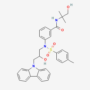 3-[(3-carbazol-9-yl-2-hydroxypropyl)-(4-methylphenyl)sulfonylamino]-N-(1-hydroxy-2-methylpropan-2-yl)benzamide