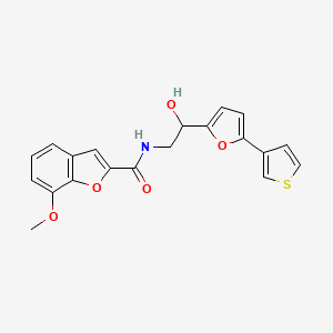 molecular formula C20H17NO5S B2869798 N-(2-hydroxy-2-(5-(thiophen-3-yl)furan-2-yl)ethyl)-7-methoxybenzofuran-2-carboxamide CAS No. 2034251-99-3