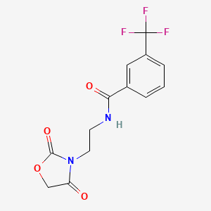 molecular formula C13H11F3N2O4 B2869803 N-(2-(2,4-二氧代恶唑烷-3-基)乙基)-3-(三氟甲基)苯甲酰胺 CAS No. 2034338-95-7