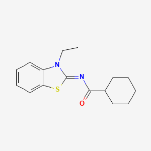 N-(3-ethyl-1,3-benzothiazol-2-ylidene)cyclohexanecarboxamide