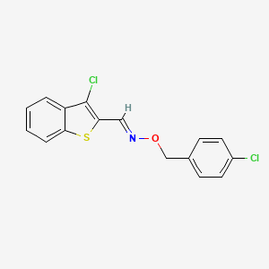 molecular formula C16H11Cl2NOS B2869809 3-chloro-1-benzothiophene-2-carbaldehyde O-(4-chlorobenzyl)oxime CAS No. 477854-15-2